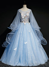 You Are Sure To Find The Perfect Sky Blue Ball Gown Tulle Butterfly Appliques Quinceanera Dress